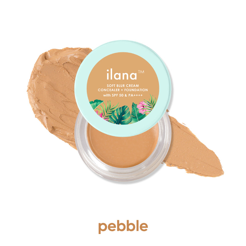 Ilana Soft Blur Cream Concealer & Foundation with SPF 50 I Shade - Pebble | 5 ml