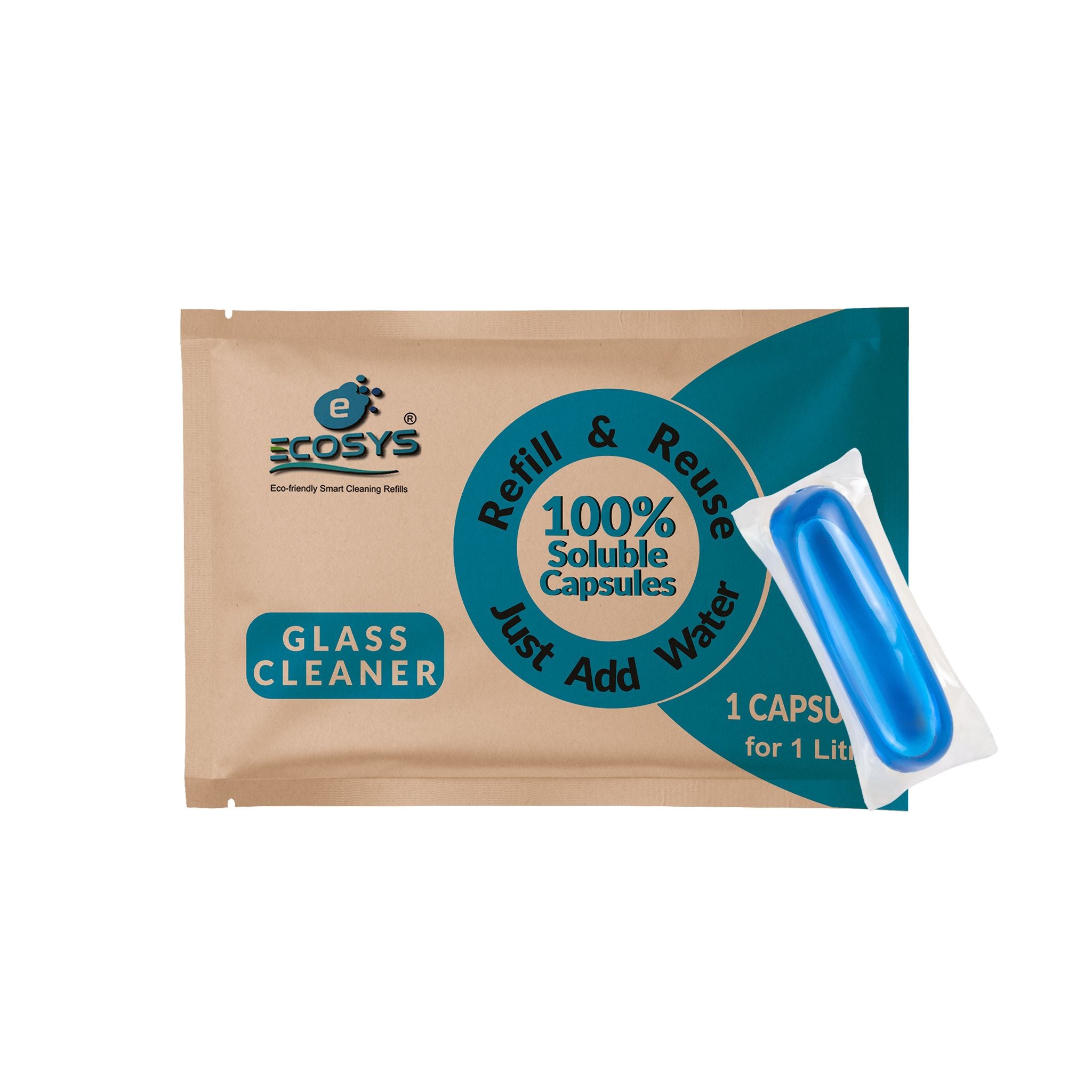 Ecosys Glass Cleaner I 2X more shine with booster I Streak-free & anti-static I 5 litres