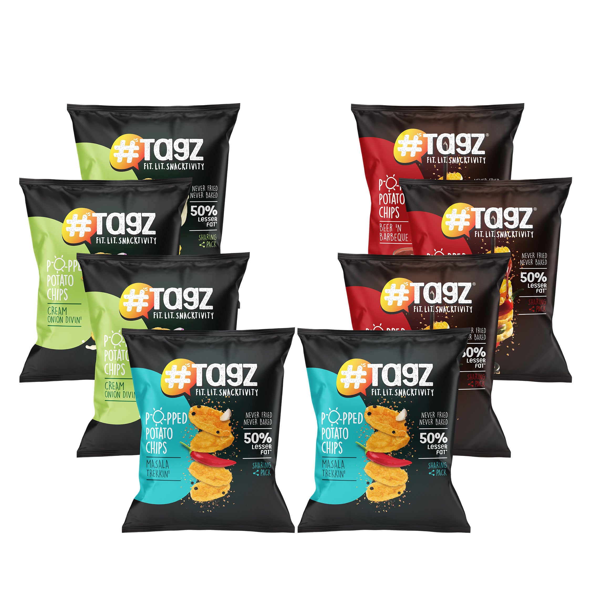 TagZ Popped Potato Chips - Pack of 8 | 44gms each
