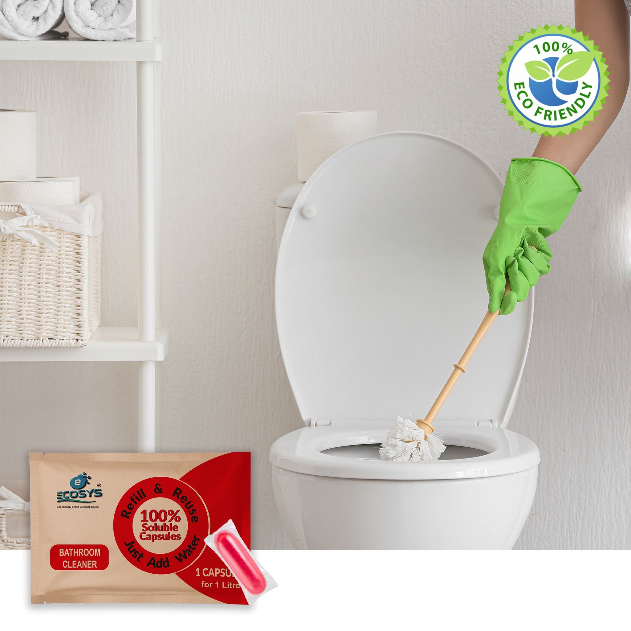 Ecosys Disinfectant Toilet & Bathroom Cleaner | Removes hard stains | Non Toxic(5 litres)