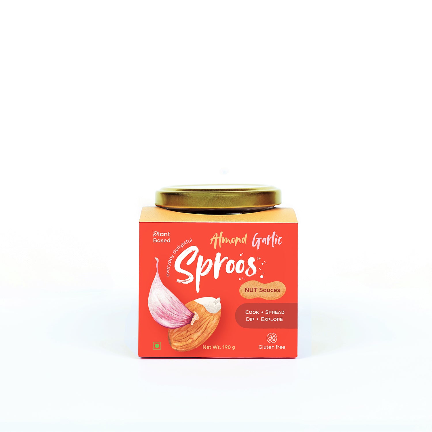 Sproos Nut Sauce | Almond Garlic | No Preservative | No Added Sugar | 190gm