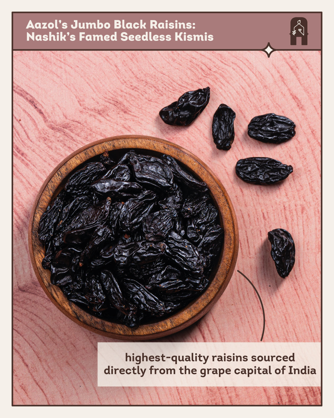 Aazol Jumbo Black Raisins: Nashik's Famed Seedless Kismis 250g