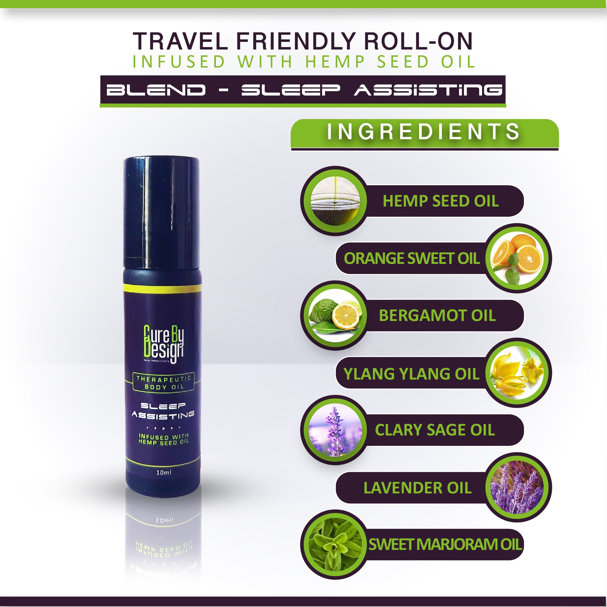 Cure By Design Therapeutic Healing Roll on - Sleep Assisting 10 ml