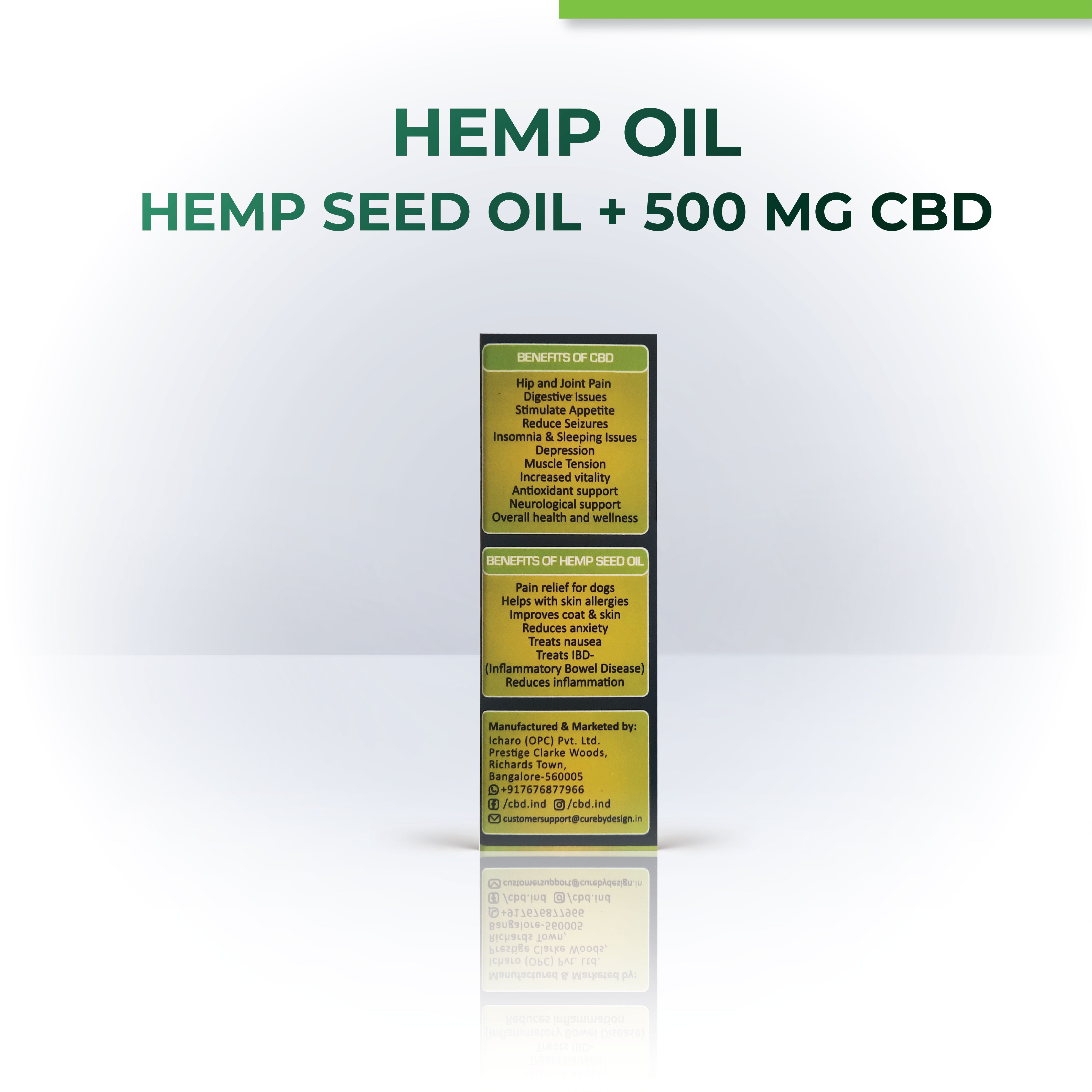 Cure By Design Hemp Oil with 500gm CBD 30ml