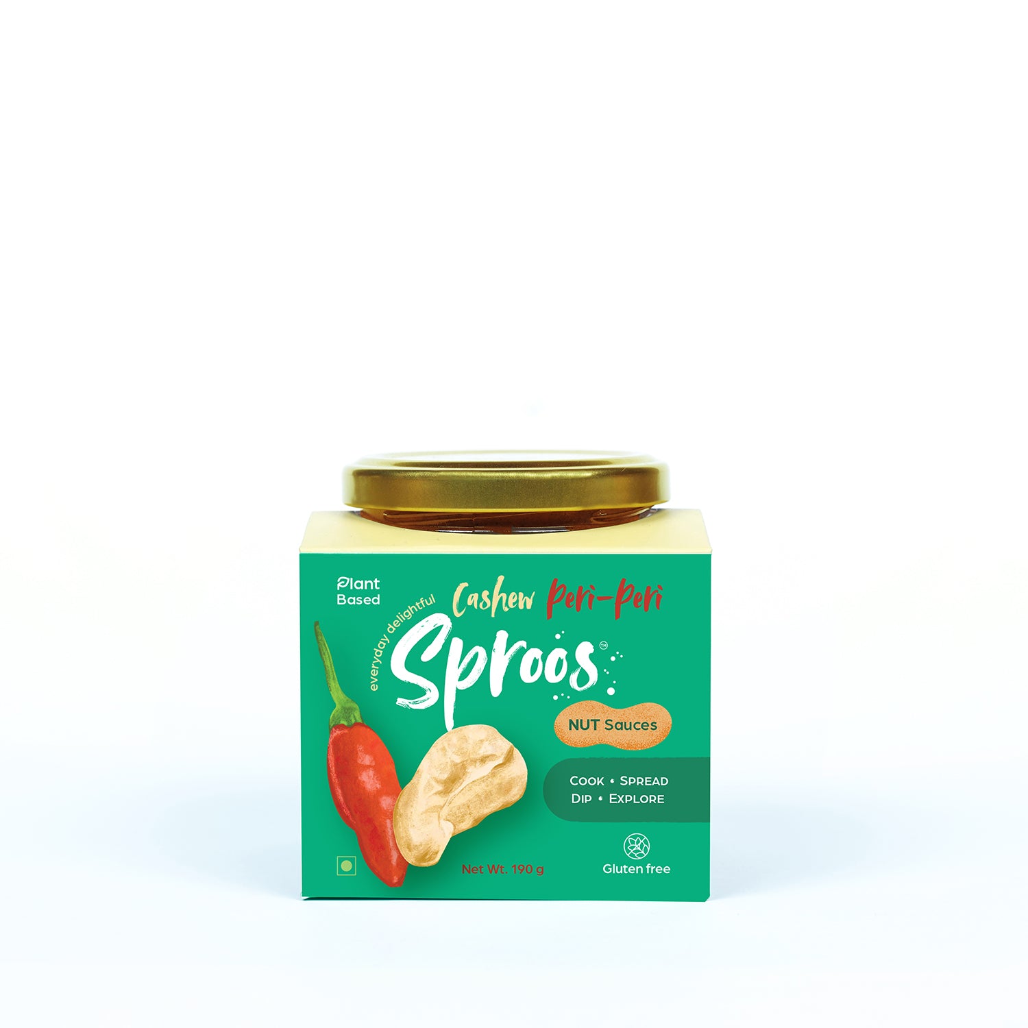 Sproos Nut Sauce | Cashew Peri-Peri | No Preservative | No Added Sugar | 190gm