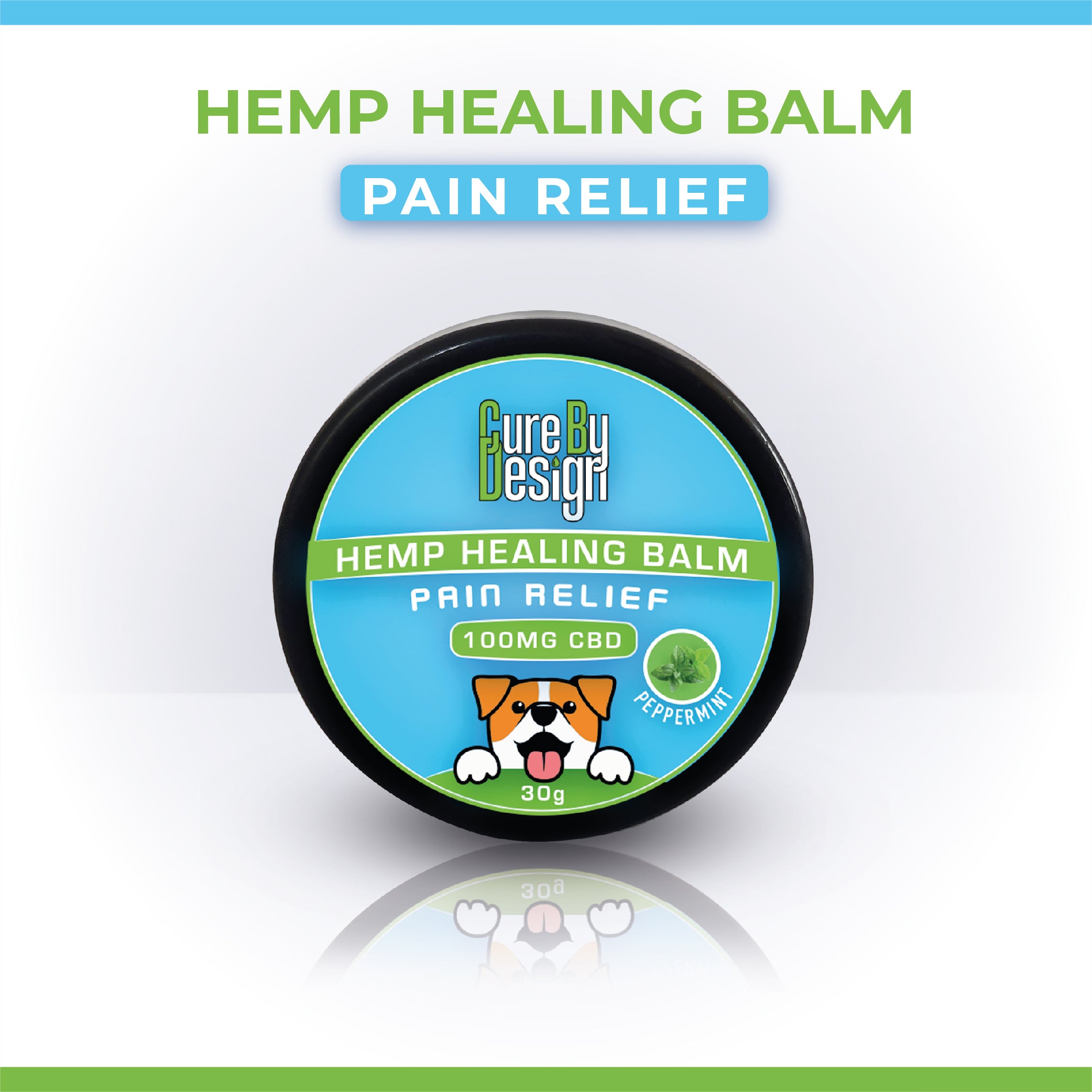 Cure By Design Hemp Healing Balm - 100mg CBD - Pain Relief 30gm