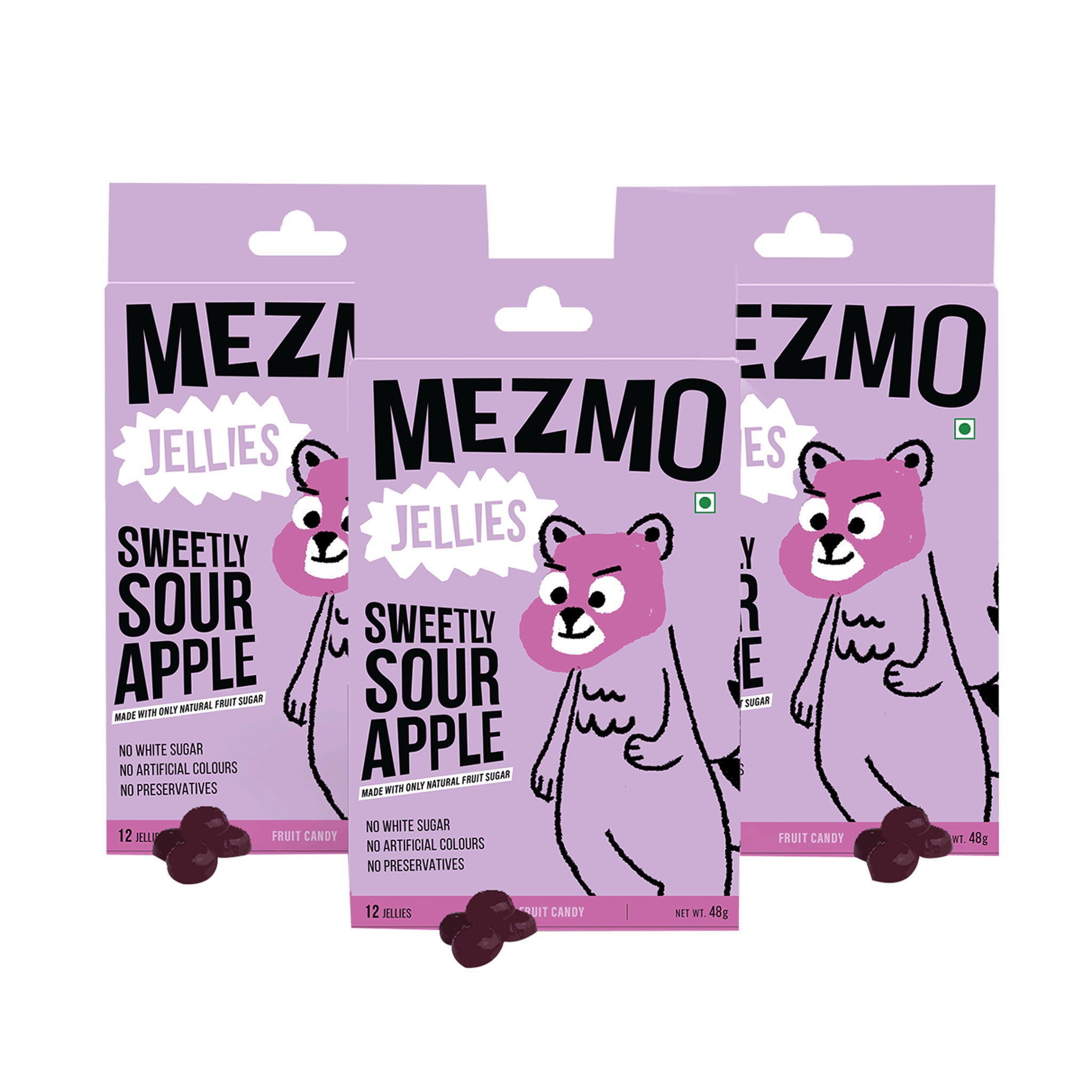 Mezmo Sweetly Sour Apple Pack of 3 ( 36 Jellies)