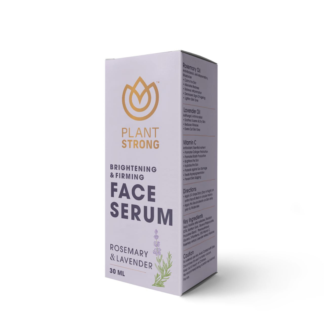 Plant Strong Vitamin C Face Serum | Brightening and Firming | Rosemary and Lavender | 30 ml