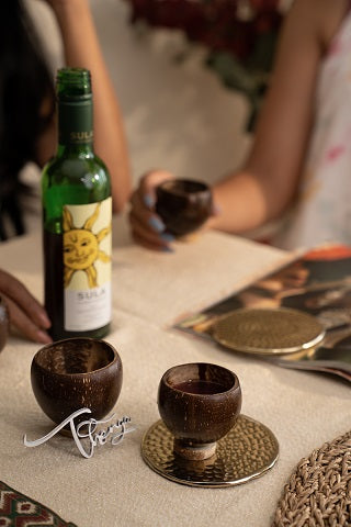Thenga Coconut Shell Eco-friendly Shot Glass/ Wine glass(Set of 4)