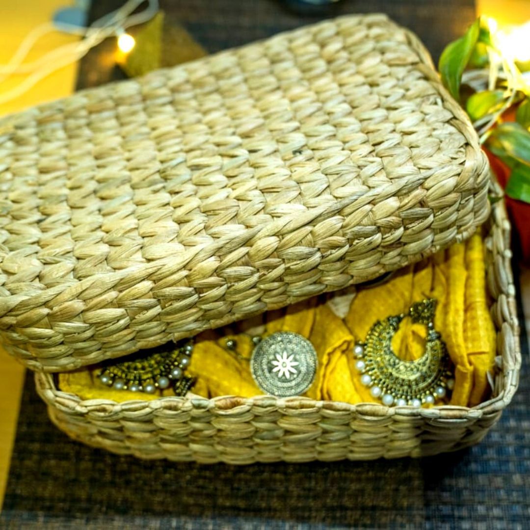 ONEarth Water Reed (Kauna Grass) Basket with Lid