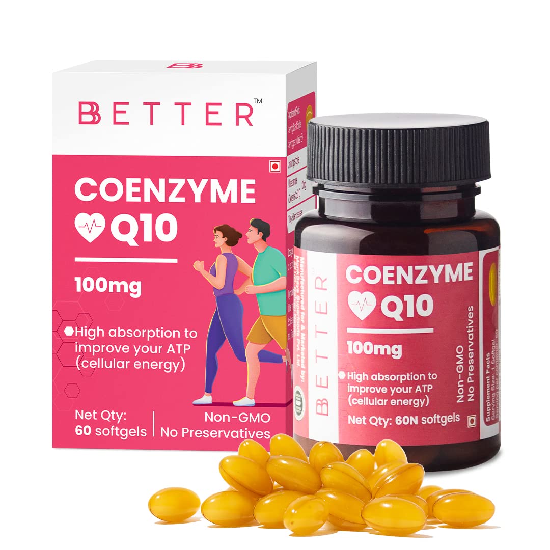 BBetter Coenzyme Q10 I 100mg I For healthy heart and stamina I 60 capsules