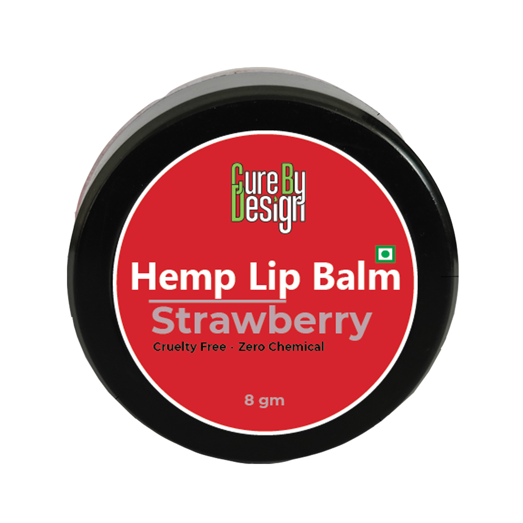 Cure By Design Hemp Lip Balm Strawberry 8gm